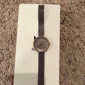 MVMT Gray Mesh Bracelet Watch with Gold Accents